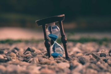 Hourglass symbolizing time passing by